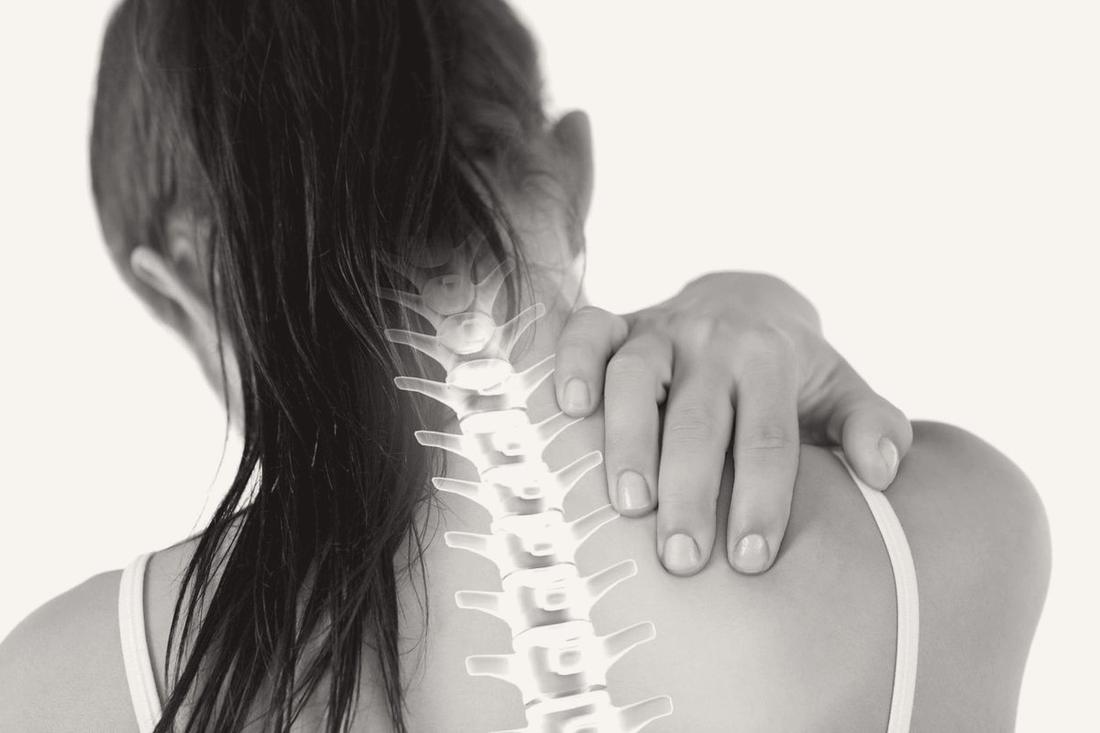 Cervical spine highlighted on patient
